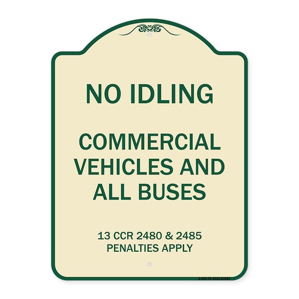 Signmission No Idling Commercial Vehicles and All Buses 13 CCR 2480 and 2485 Penalties Apply, TG-1824-23845 A-DES-TG-1824-23845 - main